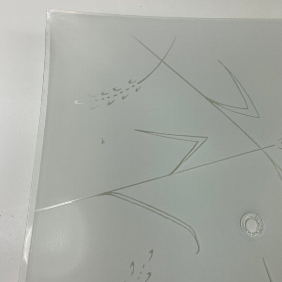 Vintage Frosted Glass Square Light Fixture Cover Etched Abstract Wheat Design - Picture 5 of 13